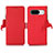 Leather Case Stands Flip Cover Holder B01H for Google Pixel 8a 5G Red