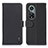 Leather Case Stands Flip Cover Holder B01H for Huawei Nova 9 Pro Black