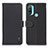 Leather Case Stands Flip Cover Holder B01H for Motorola Moto E30 Black