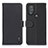 Leather Case Stands Flip Cover Holder B01H for Motorola Moto G Power (2022) Black