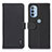 Leather Case Stands Flip Cover Holder B01H for Motorola Moto G31 Black