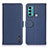 Leather Case Stands Flip Cover Holder B01H for Motorola Moto G60 Blue