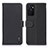 Leather Case Stands Flip Cover Holder B01H for Oppo A55S 5G Black