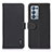 Leather Case Stands Flip Cover Holder B01H for Oppo Reno6 Pro+ Plus 5G Black