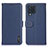 Leather Case Stands Flip Cover Holder B01H for Samsung Galaxy M32 4G Blue