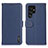 Leather Case Stands Flip Cover Holder B01H for Samsung Galaxy S22 Ultra 5G Blue