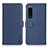 Leather Case Stands Flip Cover Holder B01H for Sony Xperia 5 III SO-53B Blue