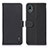 Leather Case Stands Flip Cover Holder B01H for Sony Xperia Ace III SO-53C Black