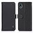 Leather Case Stands Flip Cover Holder B01H for Sony Xperia Ace III SOG08 Black