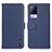 Leather Case Stands Flip Cover Holder B01H for Vivo V21e 4G Blue