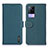 Leather Case Stands Flip Cover Holder B01H for Vivo V21e 4G Green