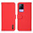 Leather Case Stands Flip Cover Holder B01H for Vivo V21e 4G Red