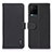 Leather Case Stands Flip Cover Holder B01H for Vivo Y21t Black