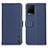 Leather Case Stands Flip Cover Holder B01H for Vivo Y32 4G Blue