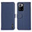 Leather Case Stands Flip Cover Holder B01H for Xiaomi Redmi Note 10 Pro 5G Blue