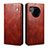 Leather Case Stands Flip Cover Holder B01S for Huawei Honor 50 Lite Brown