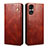 Leather Case Stands Flip Cover Holder B01S for Huawei Honor 70 Pro 5G Brown