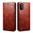 Leather Case Stands Flip Cover Holder B01S for Huawei Nova 9 SE Brown