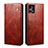 Leather Case Stands Flip Cover Holder B01S for Oppo F21s Pro 4G Brown