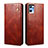 Leather Case Stands Flip Cover Holder B01S for Oppo Find X5 Lite 5G Brown