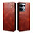 Leather Case Stands Flip Cover Holder B01S for Oppo Reno8 Pro 5G Brown