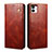 Leather Case Stands Flip Cover Holder B01S for Samsung Galaxy A04 4G Brown