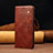 Leather Case Stands Flip Cover Holder B01S for Samsung Galaxy A72 4G Brown