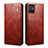 Leather Case Stands Flip Cover Holder B01S for Vivo iQOO Z6 5G Brown