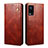 Leather Case Stands Flip Cover Holder B01S for Vivo V21e 4G Brown