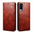 Leather Case Stands Flip Cover Holder B01S for Vivo V21e 5G Brown