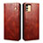 Leather Case Stands Flip Cover Holder B01S for Vivo V23 Pro 5G Brown