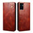 Leather Case Stands Flip Cover Holder B01S for Vivo V23e 5G Brown