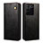 Leather Case Stands Flip Cover Holder B01S for Vivo V27e 5G Black