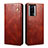 Leather Case Stands Flip Cover Holder B01S for Xiaomi Poco F5 Pro 5G Brown