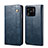 Leather Case Stands Flip Cover Holder B01S for Xiaomi Redmi 10 India Blue