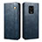 Leather Case Stands Flip Cover Holder B01S for Xiaomi Redmi Note 10 Lite India Blue