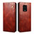 Leather Case Stands Flip Cover Holder B01S for Xiaomi Redmi Note 10 Lite India Brown