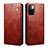 Leather Case Stands Flip Cover Holder B01S for Xiaomi Redmi Note 10 Pro 5G Brown