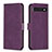 Leather Case Stands Flip Cover Holder B02F for Google Pixel 7 Pro 5G Purple