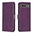 Leather Case Stands Flip Cover Holder B02F for Google Pixel 7a 5G Purple
