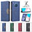 Leather Case Stands Flip Cover Holder B02F for Huawei Honor 50 Lite