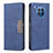 Leather Case Stands Flip Cover Holder B02F for Huawei Honor 50 Lite Blue