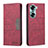 Leather Case Stands Flip Cover Holder B02F for Huawei Honor 60 Pro 5G Red