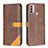 Leather Case Stands Flip Cover Holder B02F for Motorola Moto E40