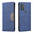 Leather Case Stands Flip Cover Holder B02F for Motorola Moto G Play (2023) Blue