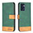 Leather Case Stands Flip Cover Holder B02F for OnePlus Nord CE 2 5G Green