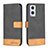 Leather Case Stands Flip Cover Holder B02F for OnePlus Nord N20 5G Black