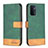 Leather Case Stands Flip Cover Holder B02F for Oppo A74 5G Green