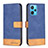 Leather Case Stands Flip Cover Holder B02F for Realme 9 4G Blue