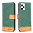 Leather Case Stands Flip Cover Holder B02F for Realme Narzo 50A Prime Green